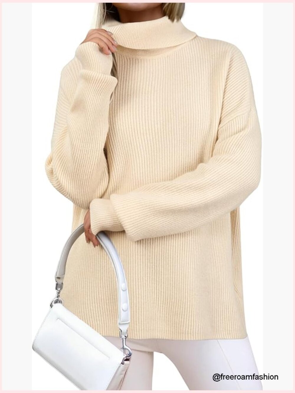 Women's Wool Blend Turtleneck Oversized Pullover Sweater